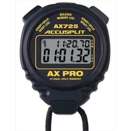 ACCUSPLIT Accusplit AX725BK Professional Dual Line 16 Memory Pro Stopwatch with Black Case AX725BK